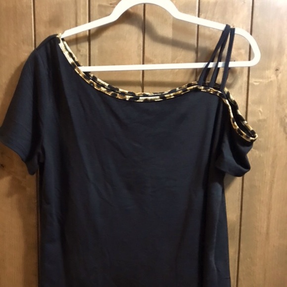 SHEIN Tops - Womens Strappy Shirt with Leopard Print Accent